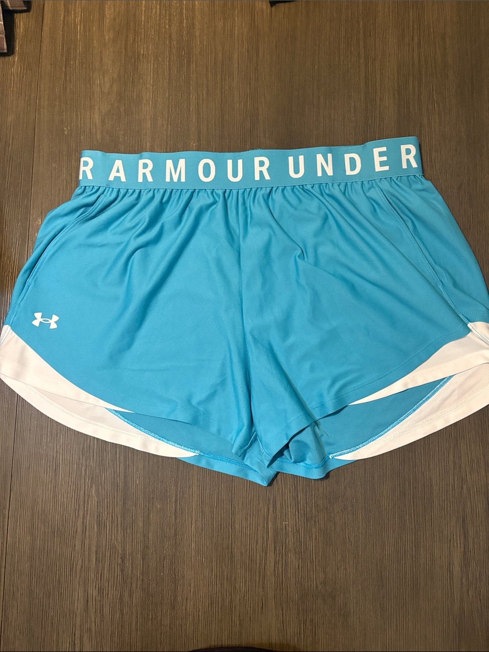 Under Armour Women's Turquoise Athletic Shorts with White Trim
